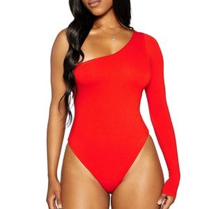 Naked Wardrobe Women Red bodysuit ,size small